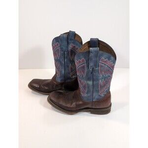 Nocona Women's Hero Nadia Blue Square Toe  Western Cowboy Boots Size 8.5 B